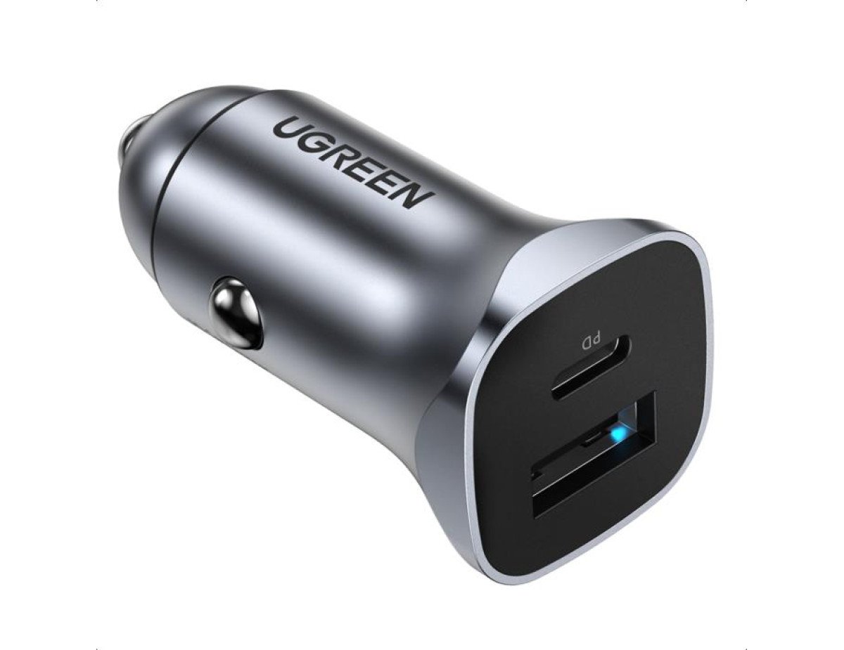 Car Charger UGREEN CD130 24W PD+USB QC3.0 Silver 30780