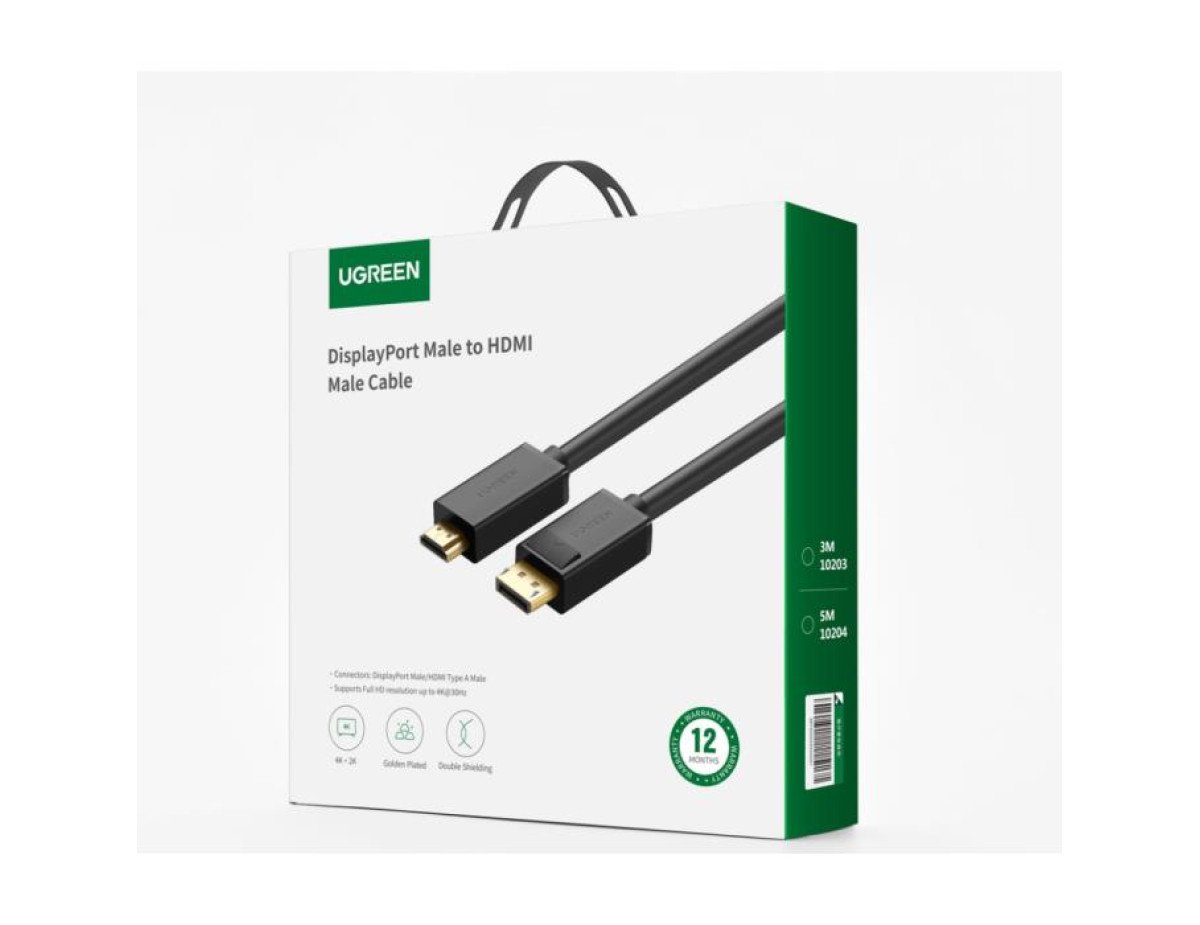 DP to HDMI 1m UGREEN DP101 Black 10238