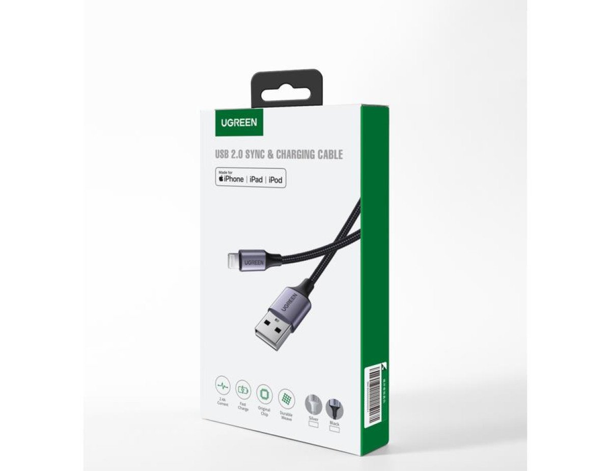 Charging Cable MFI UGREEN US199 i6 Black 1m 60156 2.4A