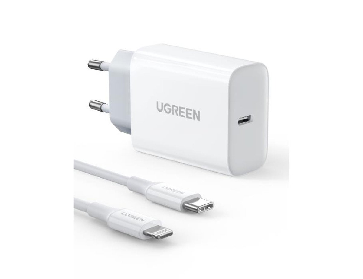 Charger UGREEN PD CD137 Combo+Type C/i6 Cable White 50698