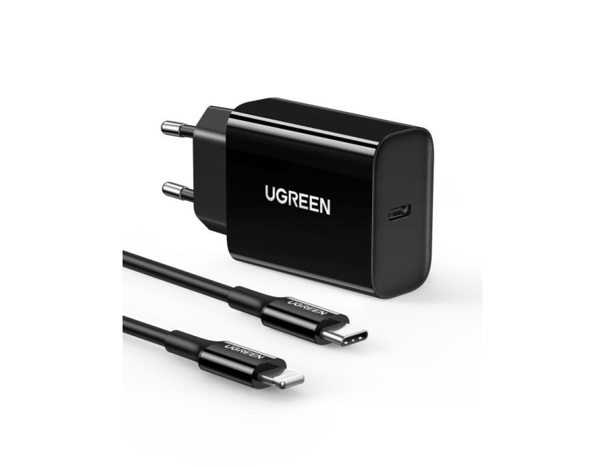 Charger UGREEN PD CD137 Combo+Type C/i6 Cable Black 50799