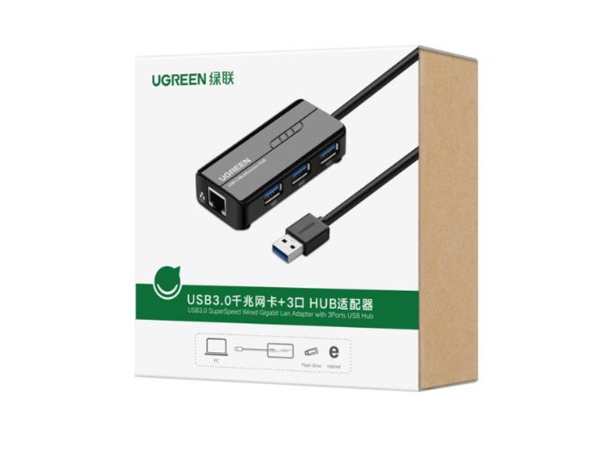 USB 2.0 to 1 Fast Ethernet with 3xUSB 2.0 UGREEN 20264