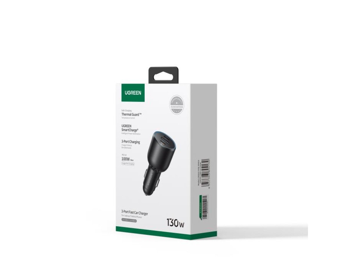 Car Charger UGREEN 130W PD3.0+QC4.0 Black 90413