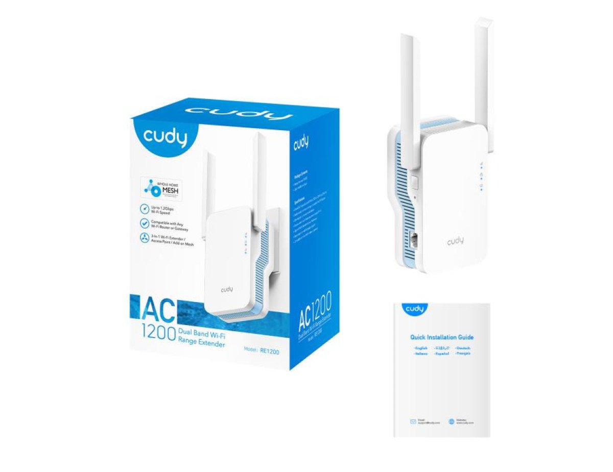 Range Extender WiFi Mesh Repeater AC1200 Cudy RE1200