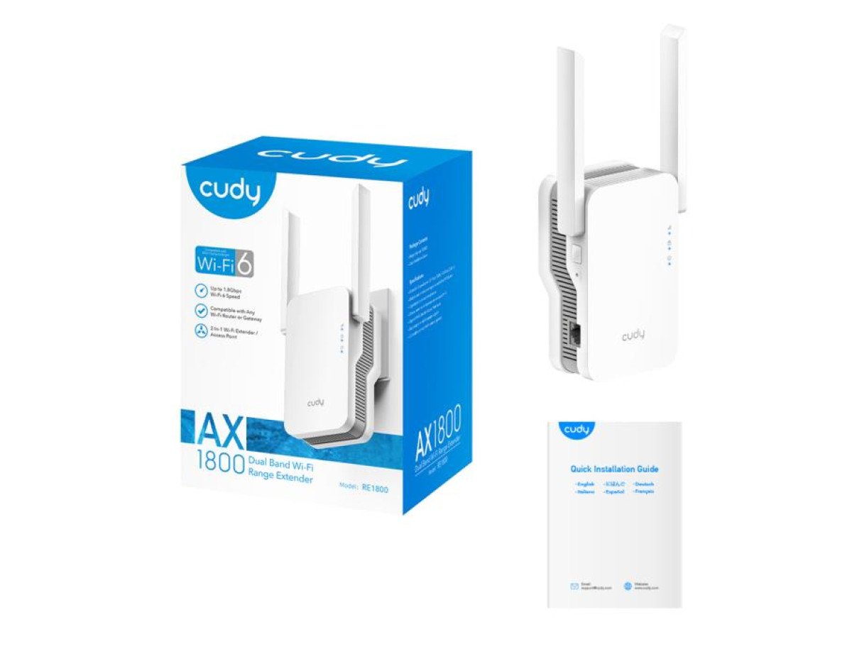 Range Extender WiFi6 Mesh Repeater AX1800 Cudy RE1800