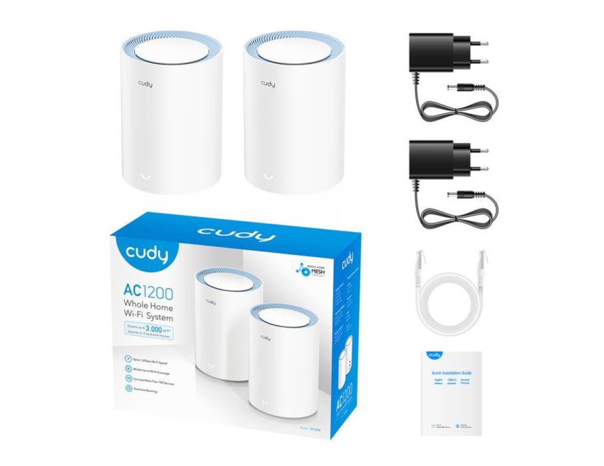 Mesh Wi-Fi AC1200 Cudy M1200(2-Pack)