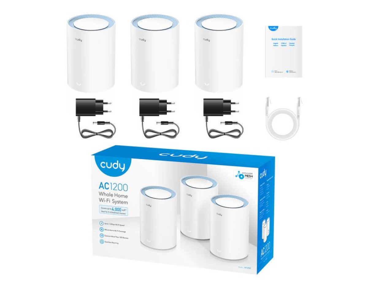 Mesh Wi-Fi AC1200 Cudy M1200(3-Pack)