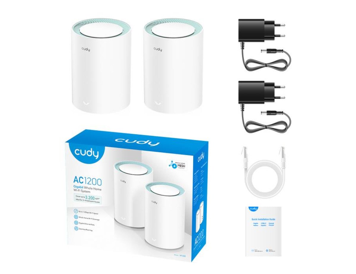 Mesh Wi-Fi Gigabit AC1200 Cudy M1300(2-Pack)