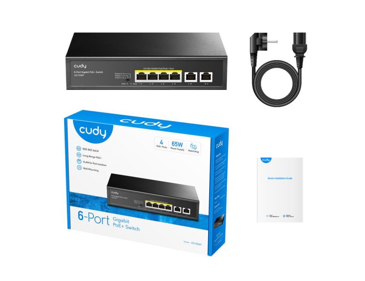 Gigabit 6port switch PoE Cudy GS1006P