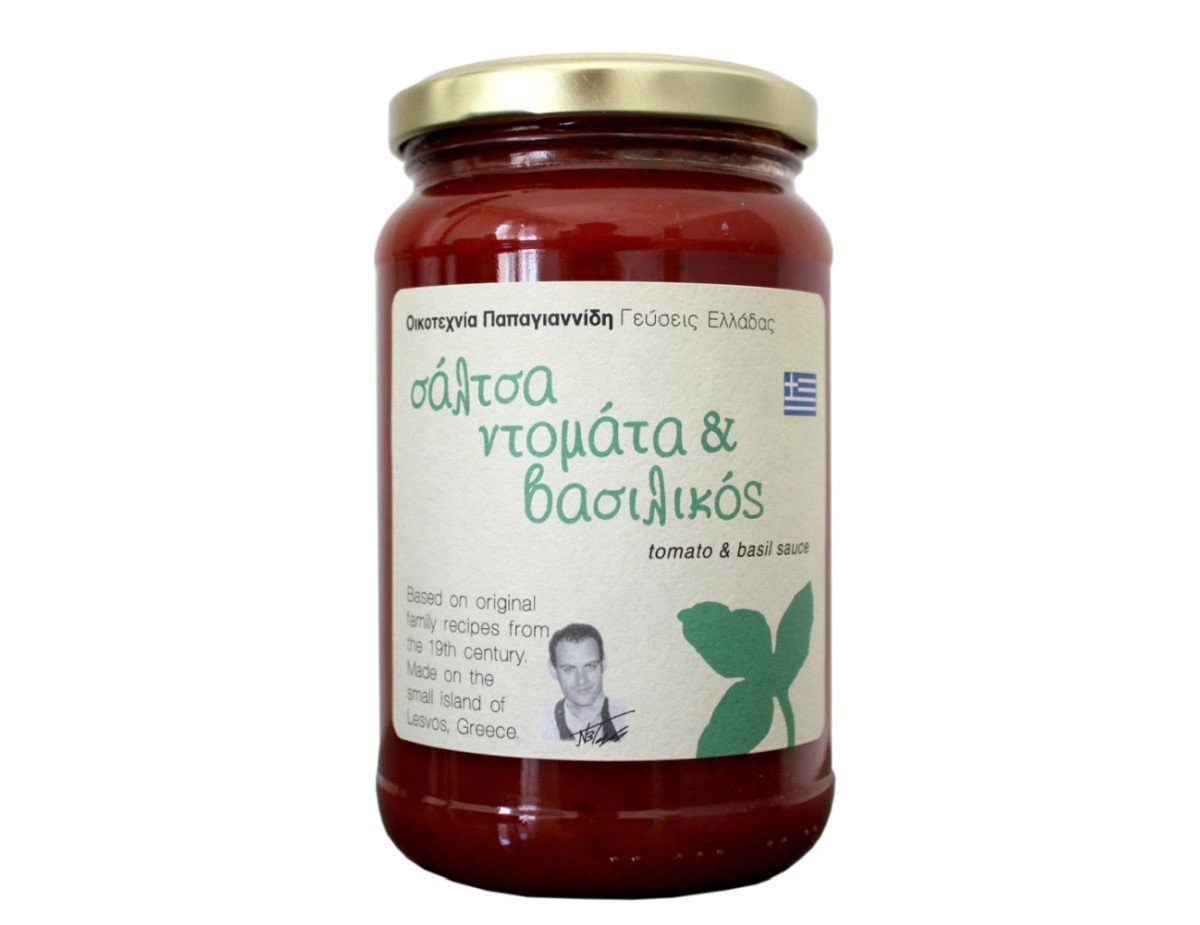 Papayiannides: Flavors of Greece - Tomato  Basil Sauce (Glass Jar - 380g)