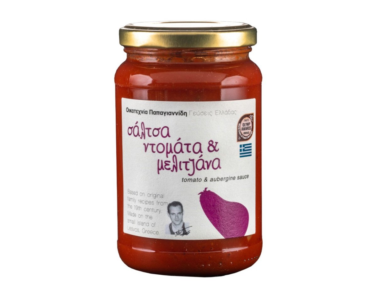 Papayiannides: Flavors of Greece - Tomato  Aubergine Sauce (Glass Jar - 380g)