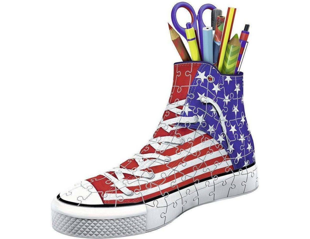 Ravensburger 3D Puzzle: Sneaker American Flag Pen Holder with Candle (108 pcs) (12549)