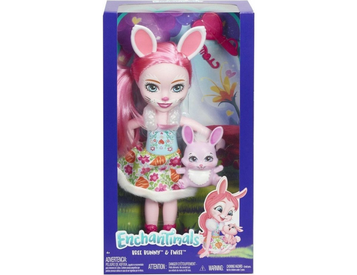 Mattel Enchantimals Huggable Cuties Big Doll - Bree Bunny  Twist (30cm) (FRH52)