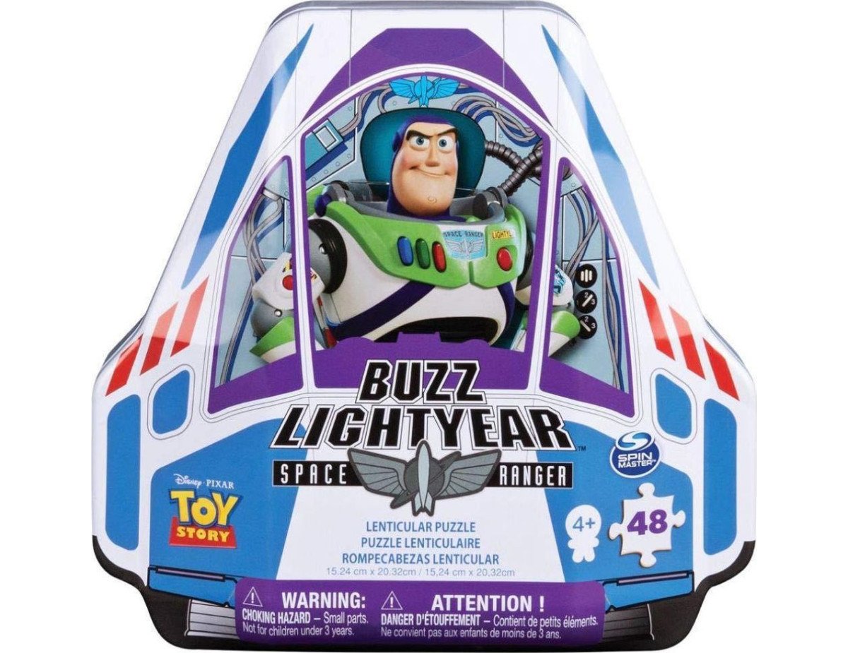 Spin Master - Toy Story Buzz Lightyear Lenticular Puzzle in a Shaped Tin Packaging (20108499)