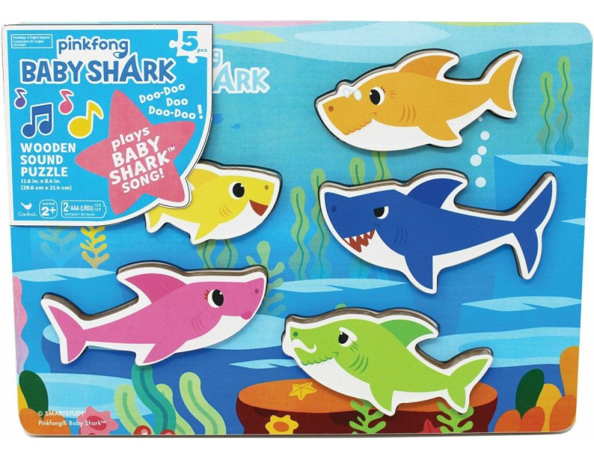 Spin Master: Pinkfong Baby Shark - Wooden Sound Puzzle (6054918)