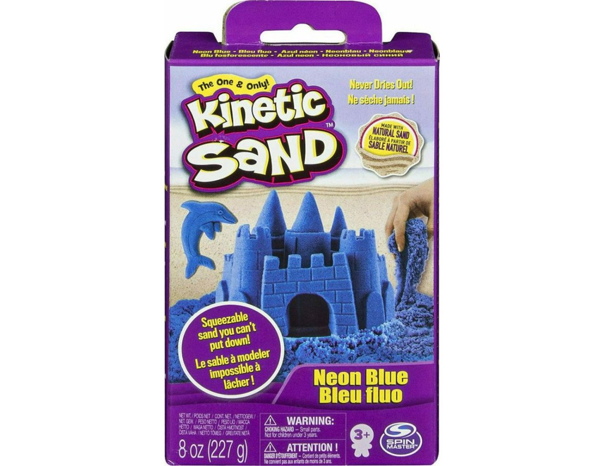 Spin Master Kinetic Sand - Neon Blue Basic Sand 8oz box (20138719)