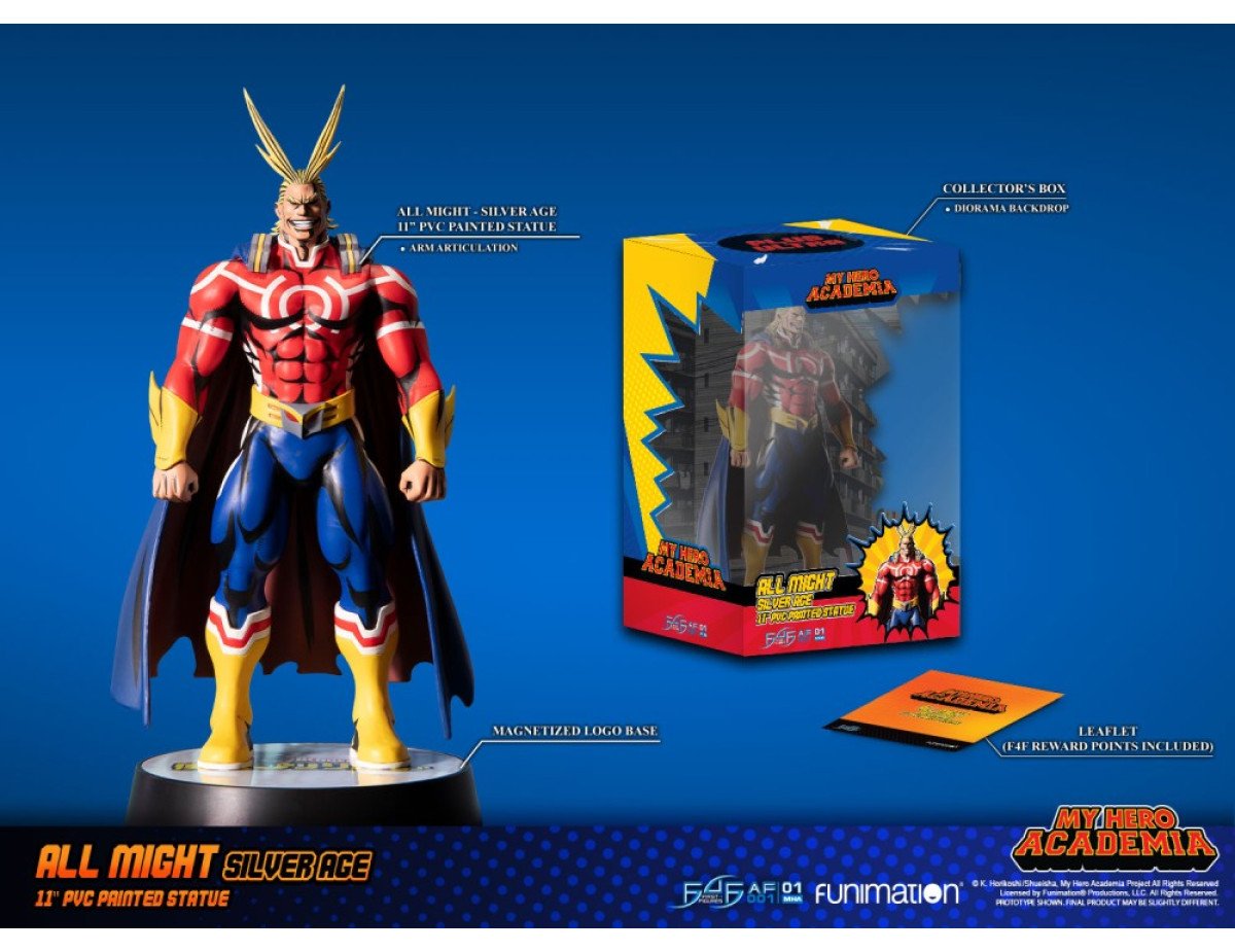 F4F My Hero Academia – All Might: Silver Age (with Articulated Arms) PVC Statue (28cm) (MHAASST)