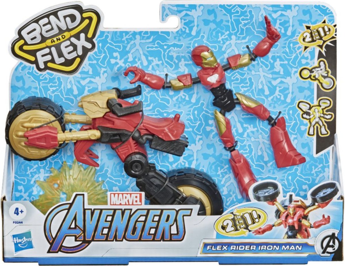 Hasbro Marvel Avengers: Bend And Flex - Flex Rider Iron Man 2in1 (F0244)