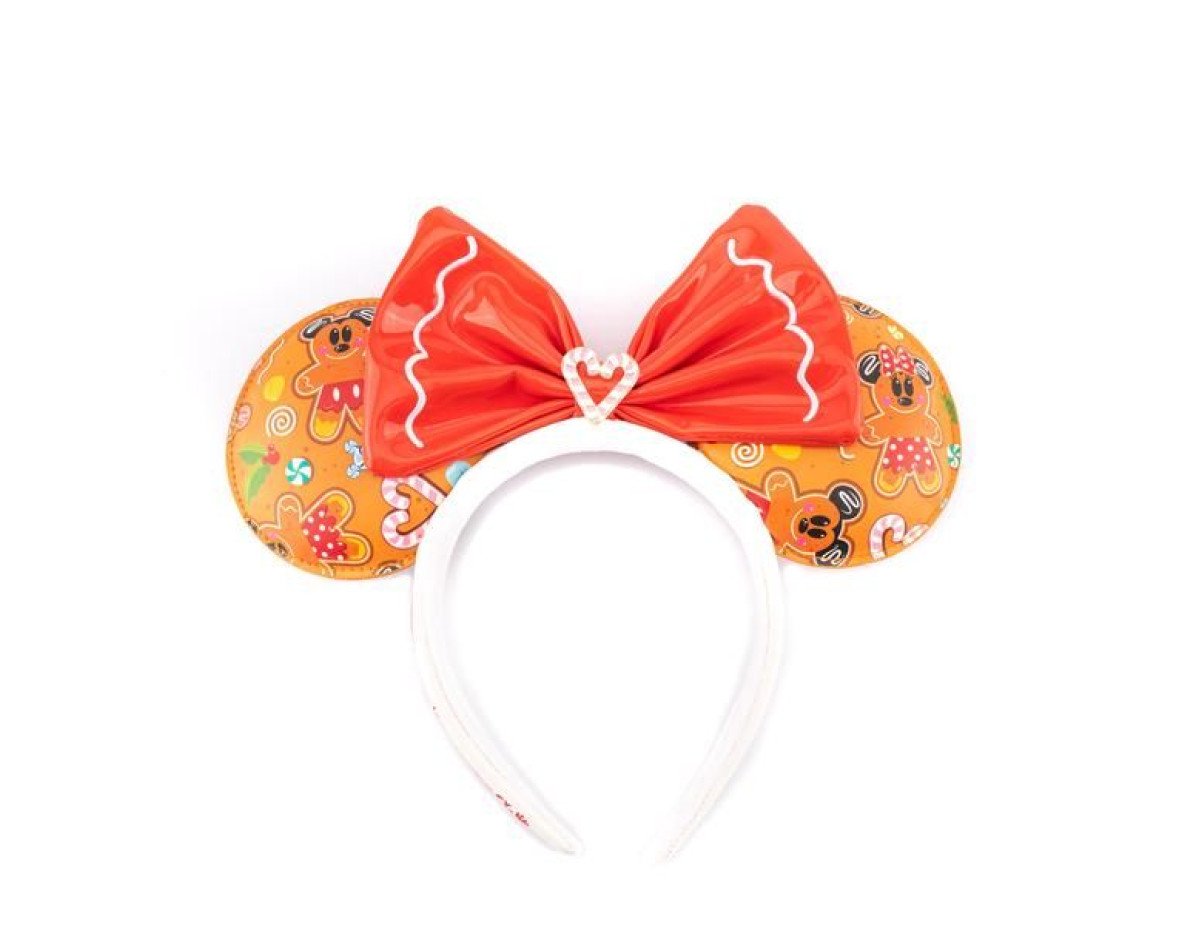 Loungefly: Disney Ginger Bread Aop Patent Bow Heart Headband (WDHB0094)