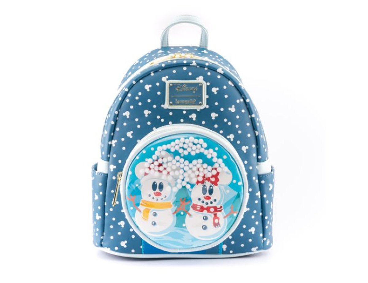 Loungefly Disney Snowman Minnie Mickey Snow Globe Mini Backpack (WDBK1850)