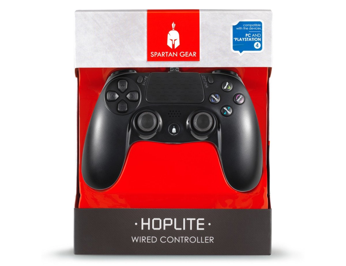 Spartan Gear - Hoplite Wired Controller (compatible with PC and playstation 4) (colour: Black)