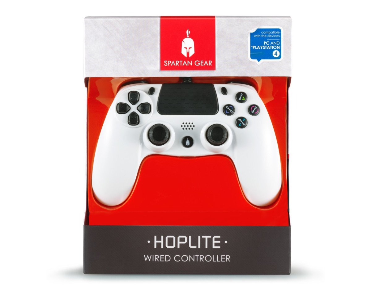 Spartan Gear - Hoplite Wired Controller (compatible with PC and playstation 4) (colour: White)