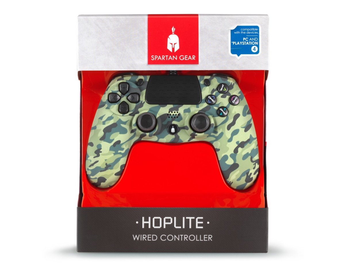 Spartan Gear - Hoplite Wired Controller (compatible with PC and playstation 4) (colour: Green Camo)