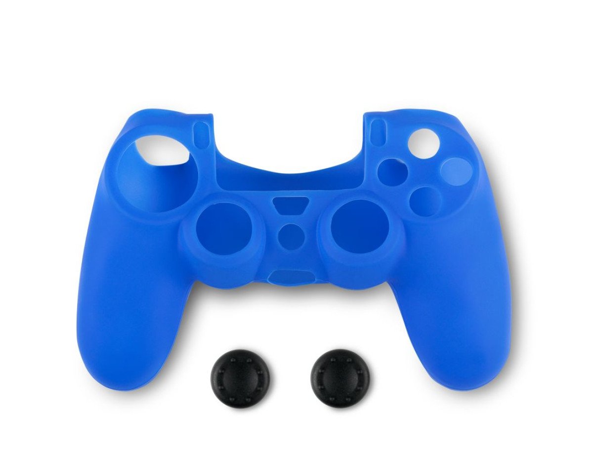 Spartan Gear - Controller Silicon Skin Cover and Thumb Grips (compatible with playstation 4) (colour: Blue)