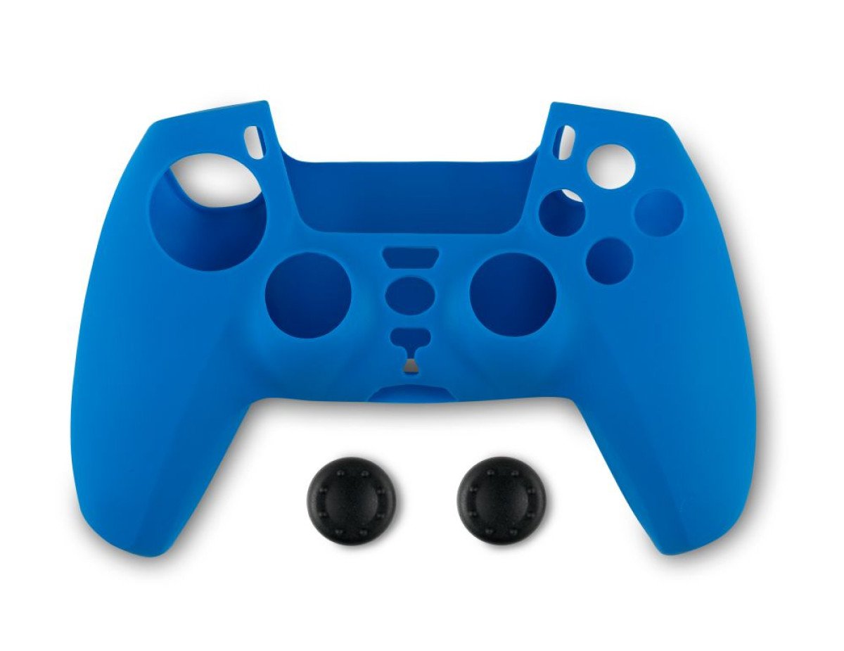 Spartan Gear - Controller Silicon Skin Cover and Thumb Grips (compatible with playstation 5) (colour: Blue)