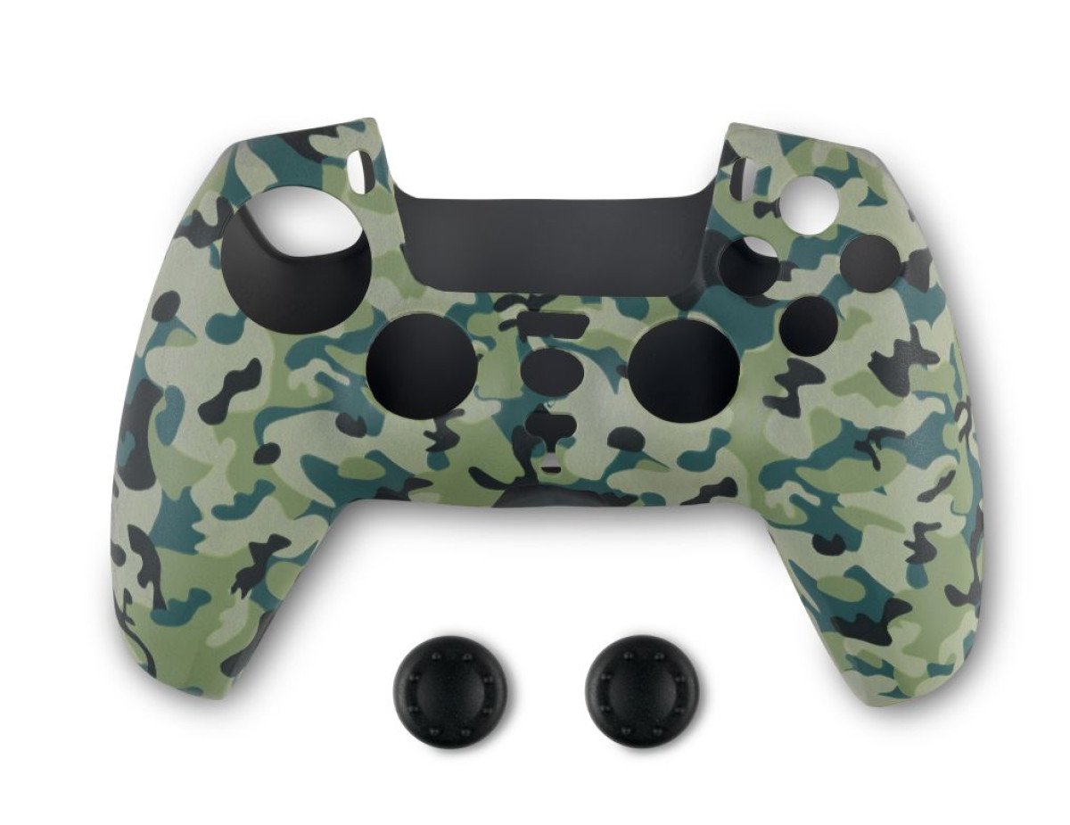 Spartan Gear - Controller Silicon Skin Cover and Thumb Grips (compatible with playstation 5) (colour: Green Camo)