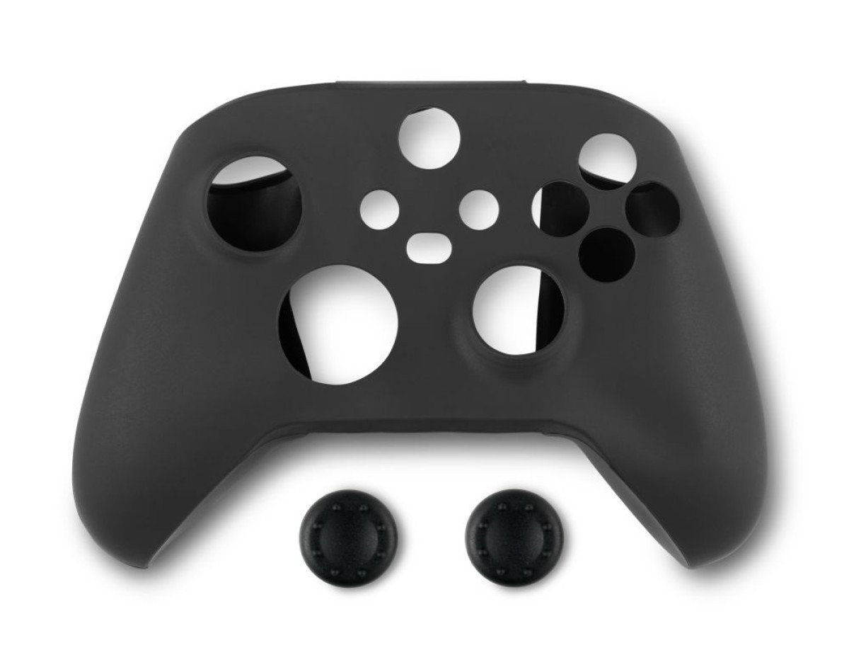 Spartan Gear - Controller Silicon Skin Cover and Thumb Grips (compatible with xbox series x/s) (colour: Black)