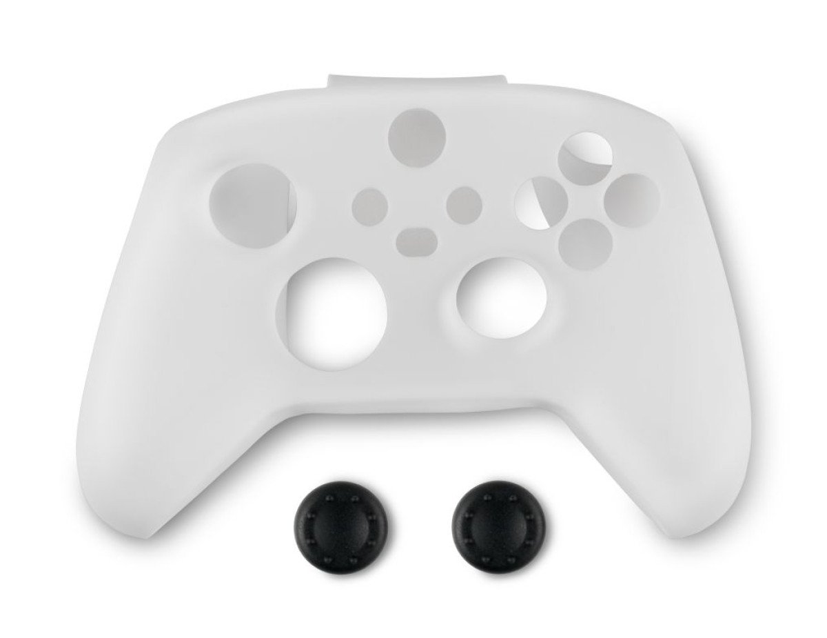 Spartan Gear - Controller Silicon Skin Cover and Thumb Grips (compatible with xbox series x/s) (colour: White)