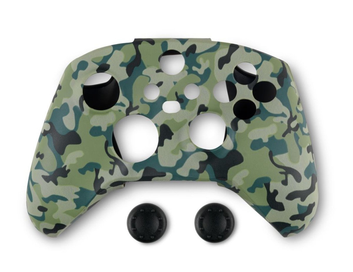 Spartan Gear - Controller Silicon Skin Cover and Thumb Grips (compatible with xbox series x/s) (colour: Green Camo)