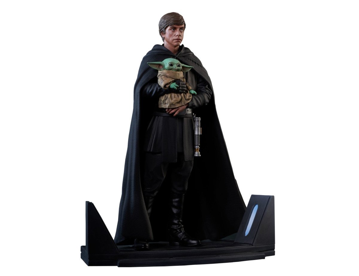 Diamond Star Wars Premier Collection: The Mandalorian - Luke Skywalker And Grogu Statue (1/7) (FEB222120)