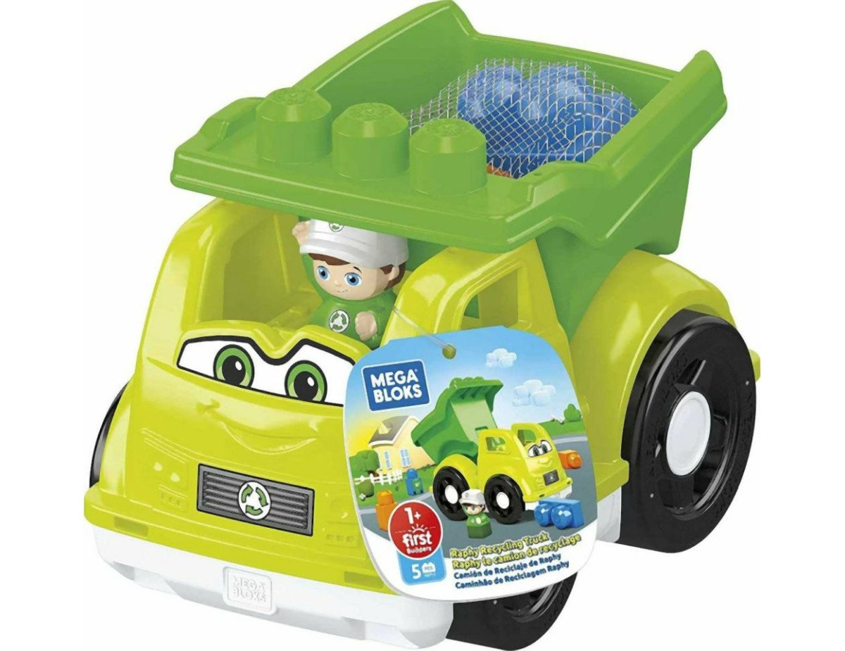 Fisher Price Mega Bloks: Block Buddies - Raphy Recycling Truck (HBP13)