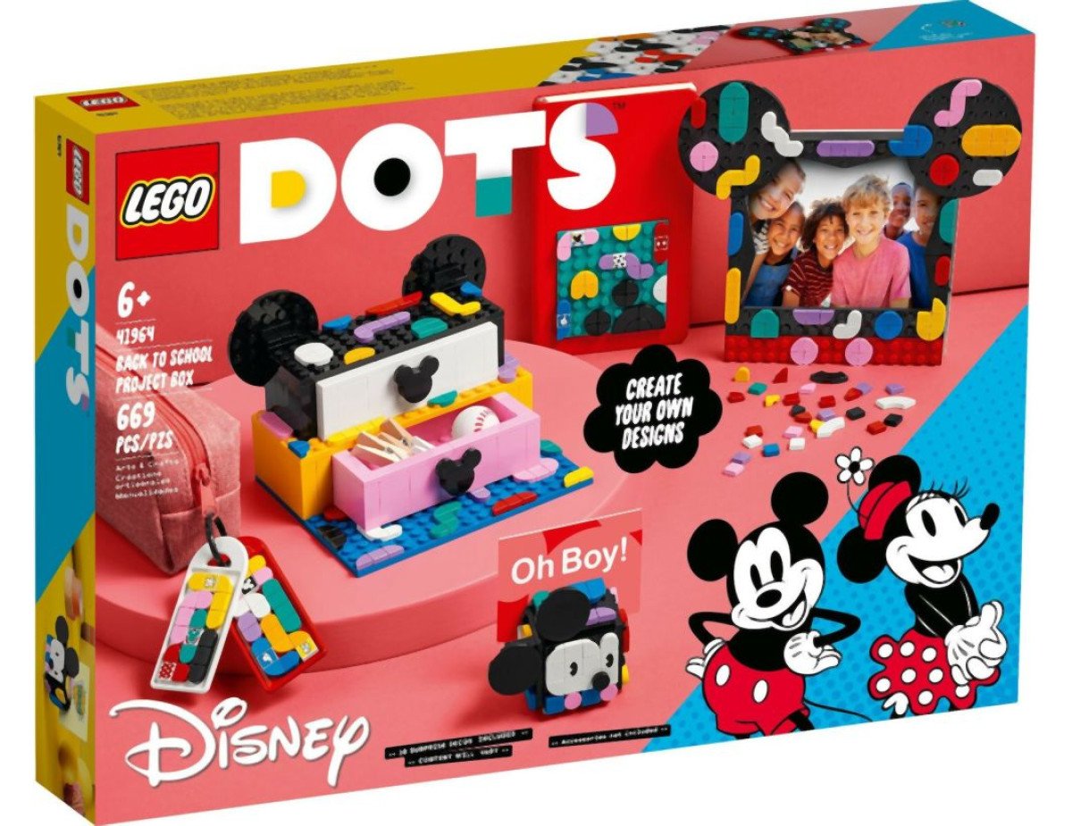 LEGO® DOTS: Disney Mickey Mouse  Minnie Mouse Back-To-School Project Box (41964)