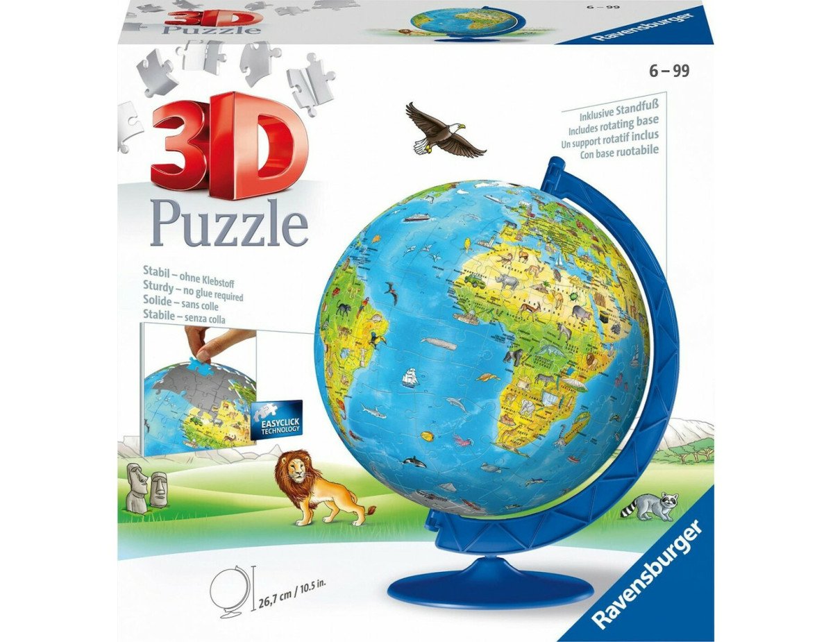 Ravensburger 3D Puzzle: Childrens World Globe (180 pcs) (12338)