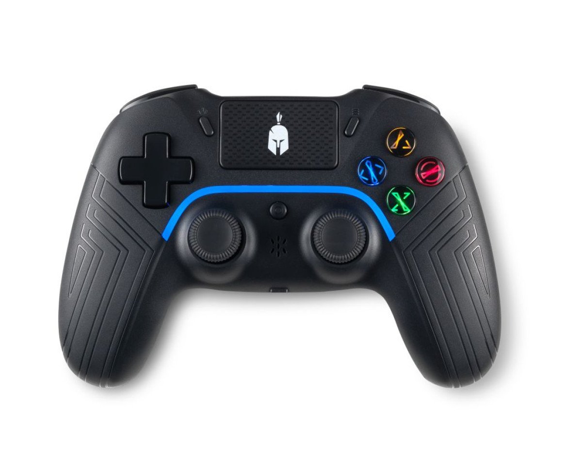 Spartan Gear - Aspis 4 Wired  Wireless Controller (compatible with PC [wired] and playstation 4 [wireless]) (colour: Black)