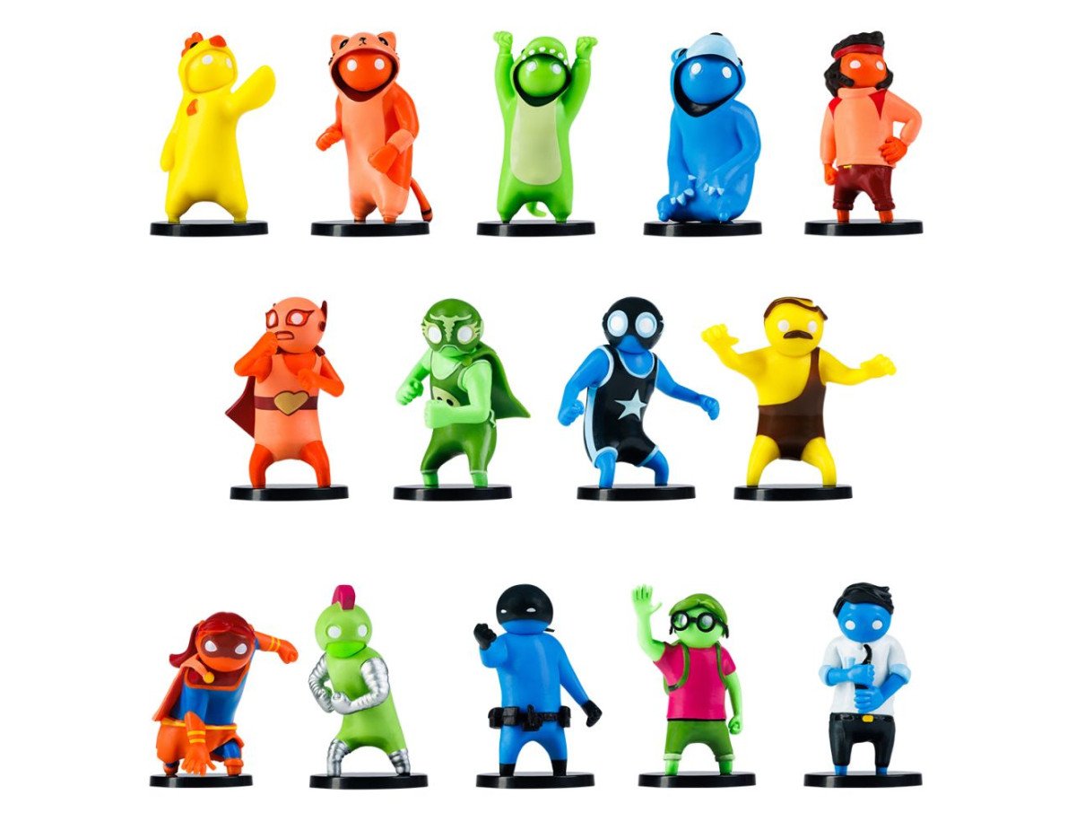 P.M.I. Gang Beasts Collectible Figures - 5 Pack -including 1 rare hidden character (S1) (Random) (GB2040)