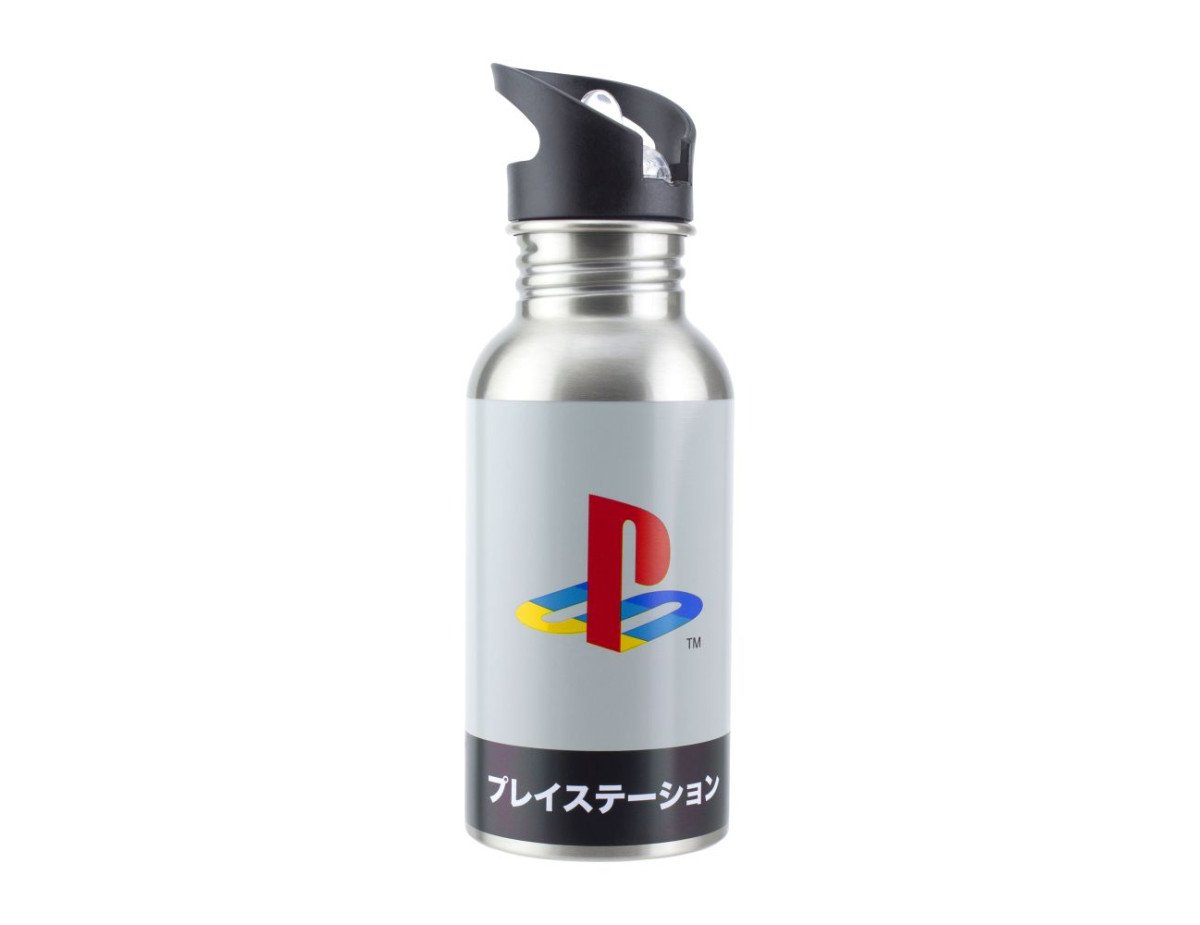 Paladone: Playstation - Heritage Metal Water Bottle (with Straw) (480ml) (PP8977PS)