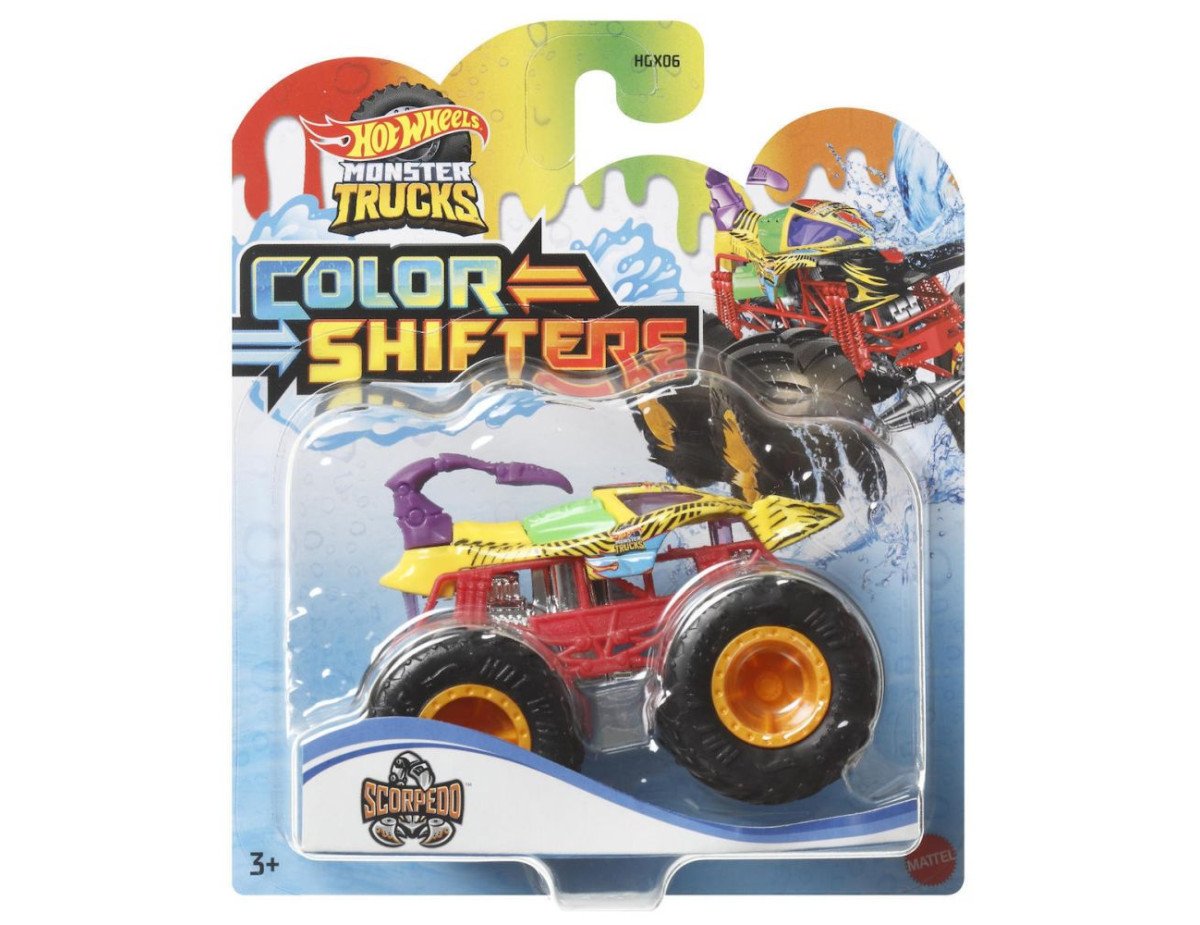 Mattel Hot Wheels: Monster Trucks Color Shifters - Scorpedo Vehicle (HMH32)