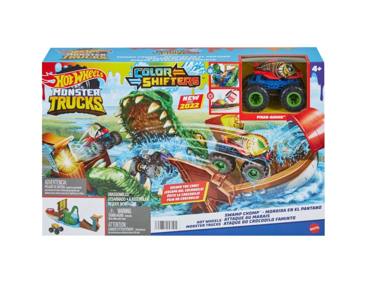 Mattel Hot Wheels Monster Trucks: Color Shifters - Swamp Chomp Playset (HGV14)