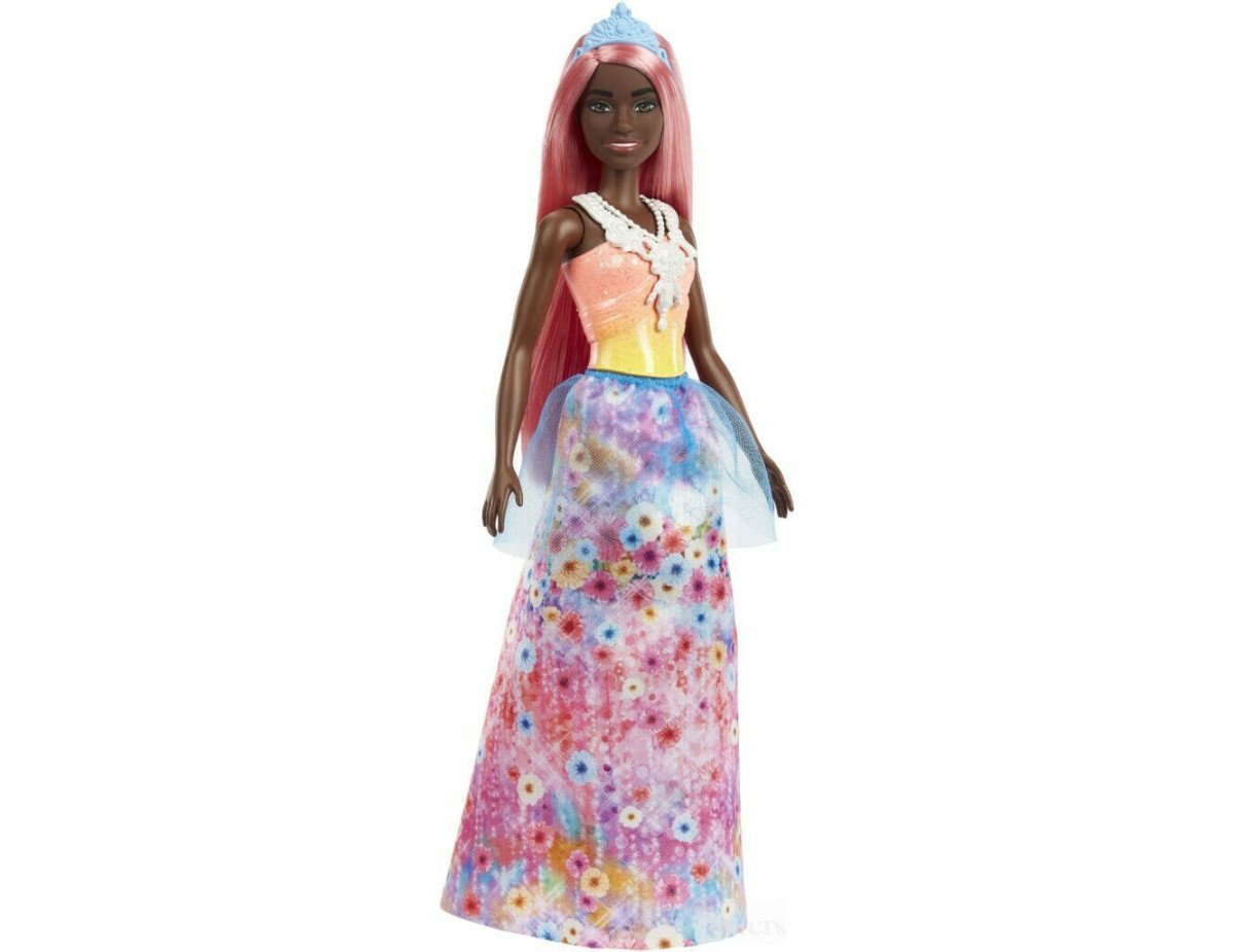 Mattel Barbie Dreamtopia: Princess Dark Skin Doll with Light-Pink Hair (HGR14)