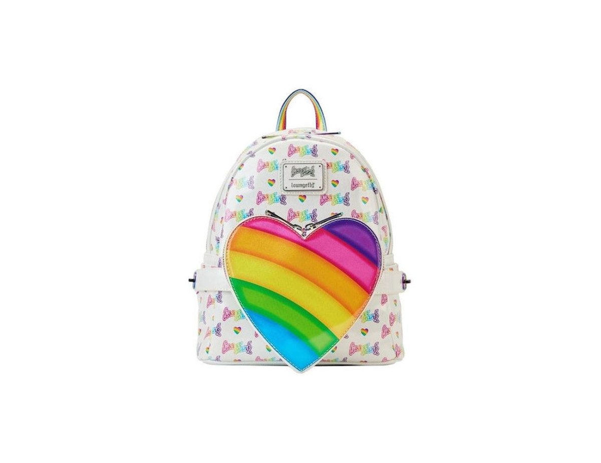 Loungefly Lisa Frank - Logo Heart Detachable Rainbow Bag Mini Backpack (LSFBK0005)