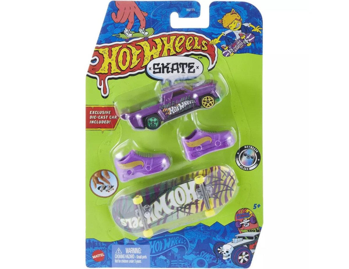 Mattel Hot Wheels: Skate - Solid Muscle  Feline Risky Tony Hawk Fingerboard Set (HNG64)