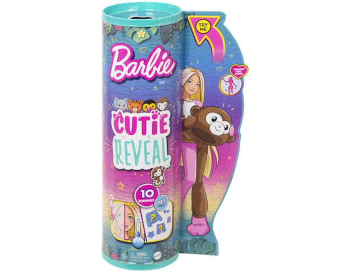 Mattel Barbie: Cutie Reveal Jungle Series - Monkey Surprise Doll (HKR01)