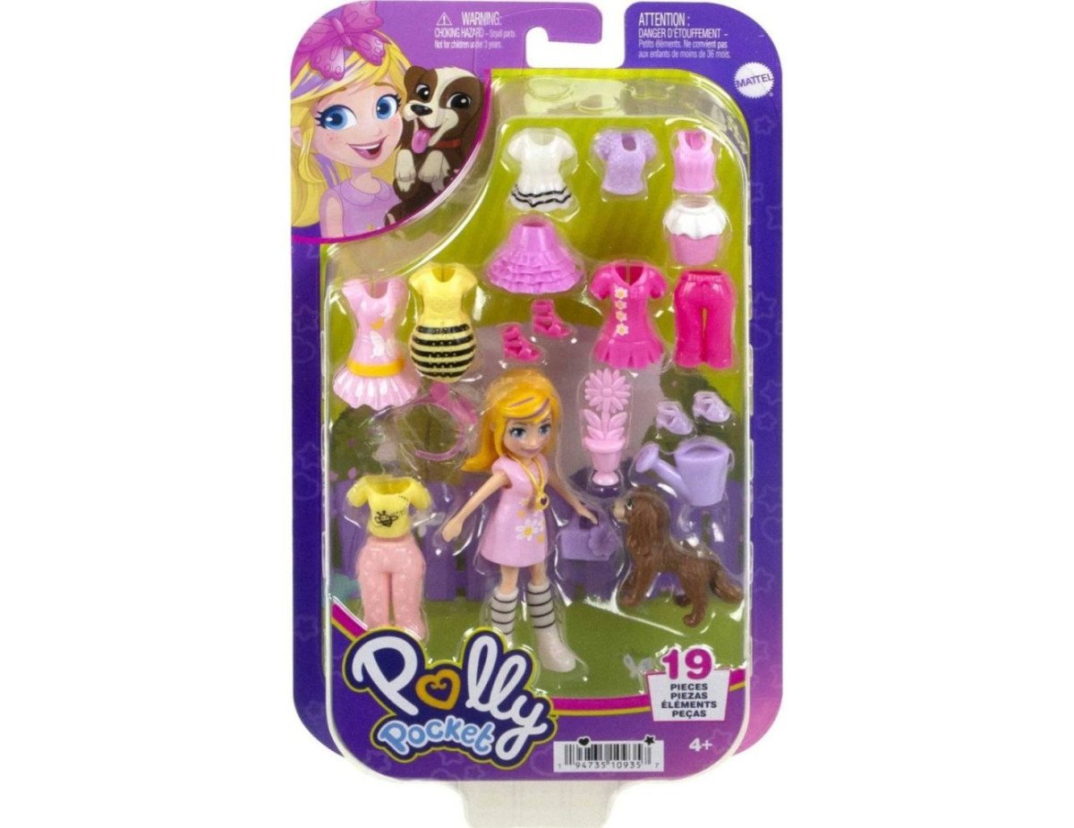 Mattel Polly Pocket: Medium Pack - Flowers Doll with Pet (HKV89)