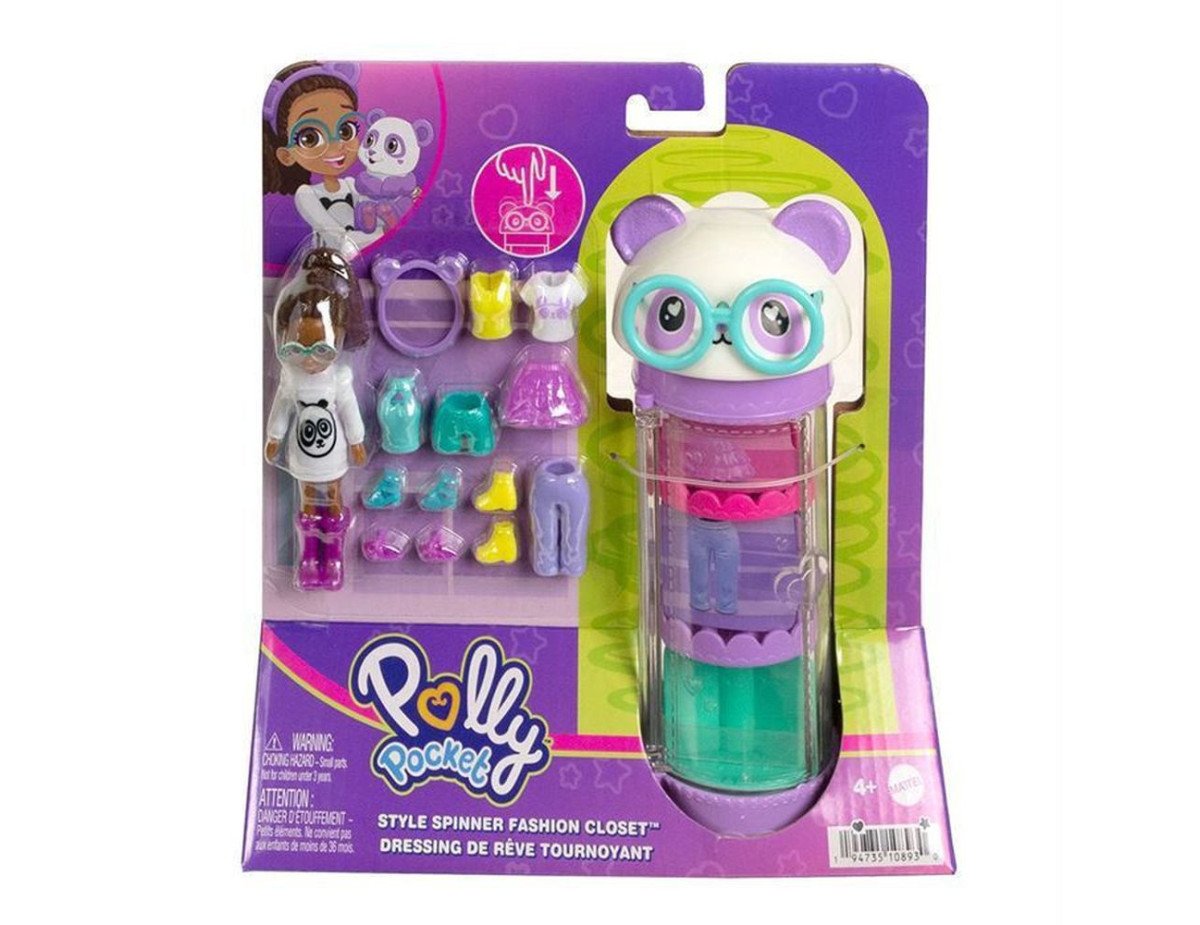 Mattel Polly Pocket - Style Spinner Fashion Closet Panda (HKW05)