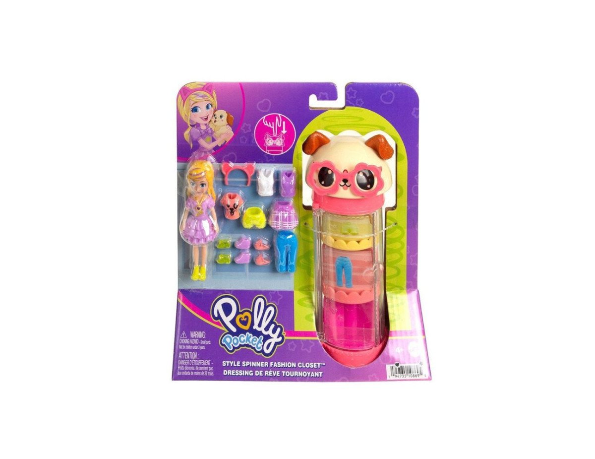 Mattel Polly Pocket - Style Spinner Fashion Closet Dog (HKW06)