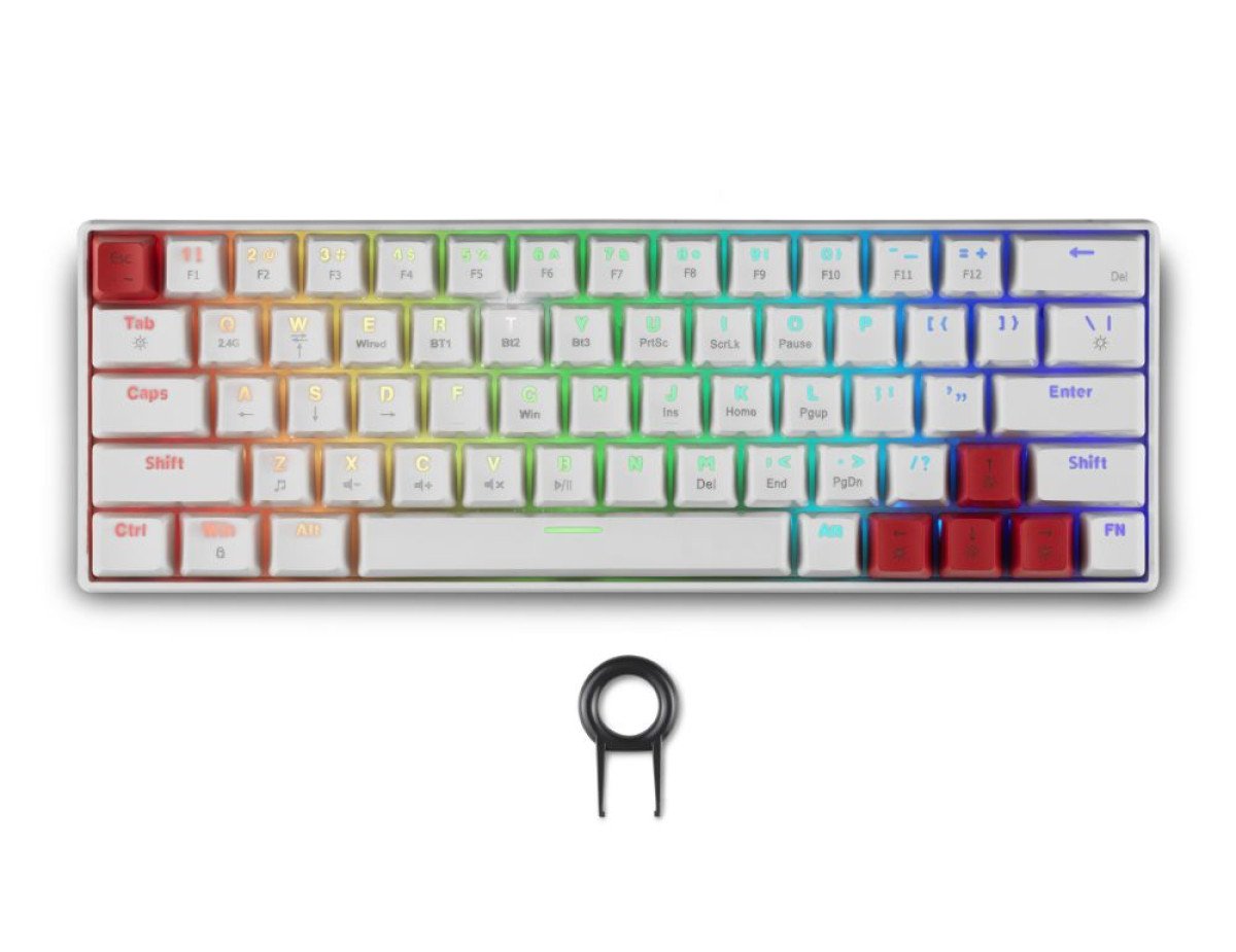 Spartan Gear - Pegasus 2 RGB Wired  Wireless 63 keys Mechanical Gaming Keyboard (color: White)